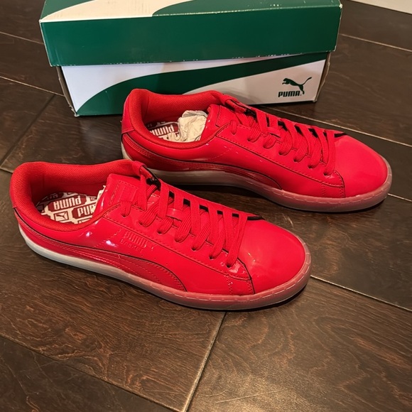 Puma Basket Patent Ice Fade men’s Barbados cherry NIB 9.5 - Picture 2 of 9